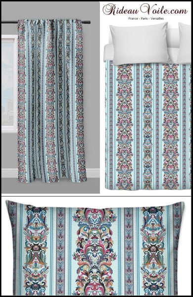 Tissu au mètre motif Empire Baroque royal Renaissance rayure fleuri bleu Tissu Empire Baroque mètre fleur Tapisserie siège médaillon canapé. Tessuto motivi floreali a metro mettraggio tenda. フラワーモチーフのプリント生地. Stof met bloemmotief per meter gordijn met bloemenprint.  Blomstertrykk stoff etter måleren. ткань с цветочным мотивом. Tela cortina de estampado flores metros.