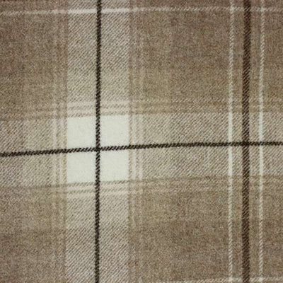 Tissu à carreaux tartan carré laine beige marron au mètre