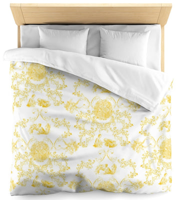 Tissu ameublement tapisserie Toile de Jouy décoration au mètre rideau voilage jaune