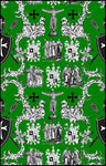Héraldique Empire Ordre des Templiers toile de Jouy au mètre ameublement décoration vert