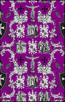 Héraldique Croix Ordre des Templiers toile de Jouy au mètre décoration rideau violet