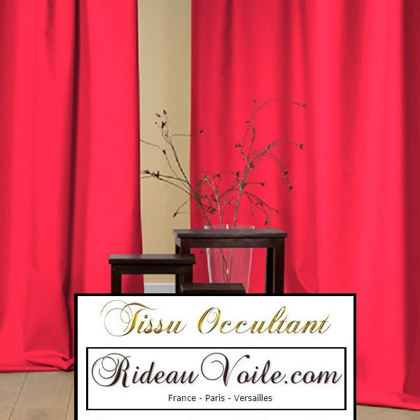 Tissu boutique décoration occultant obscurcissant au mètre rideau rouge