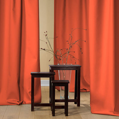 Tissu ameublement occultant rouge orange Ignifugé au mètre rideau