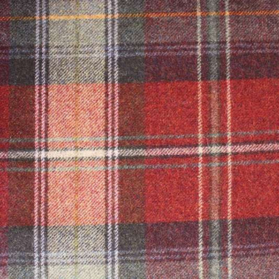 Tissu à carreaux tartan carré laine rouge bordeaux gris au mètre