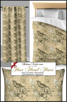 Boutique éditeur Toile de Jouy haut gamme Tissu ameublement au mètre rideau voilage tapisserie motif Empire. Möbelstoff vorhänge ignifugé occultant. Blumenmuster stoff. French fabric flower curtain drapes upholstery. Tela cortina. verhokangas. Tessuto per tende. Rido Stoff Riddoen.