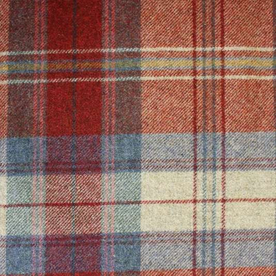Tissu à carreaux tartan carré laine bordeaux bleu rouge gris au mètre