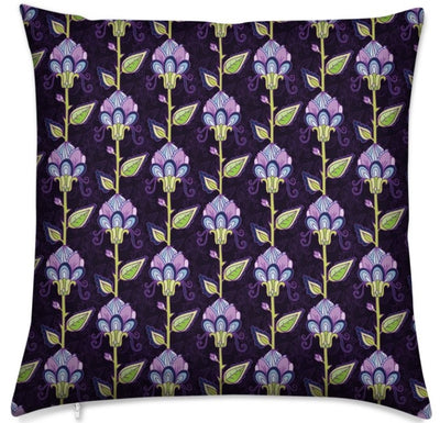 Tissu au mètre violet lilas parme motif vintage motif fleur rideau coussin housse couette