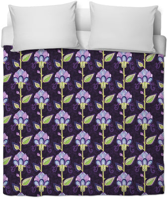 Tissu au mètre violet lilas parme motif vintage motif fleur rideau coussin housse couette