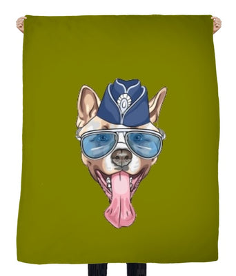 Tissu au mètre imprimé motif animal chien dog rideau couette coussin vert