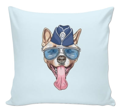 Tissu au mètre motif animal chien dog bleu pastel rideau couette coussin