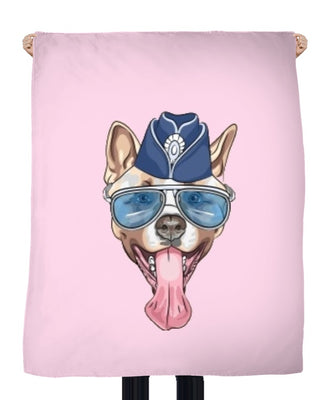 Tissu au mètre imprimé rose motif animal chien dog rideau couette coussin