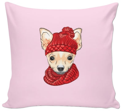 Chihuahua rideau couette tissu rose au mètre motif tableau tête de chien portrait
