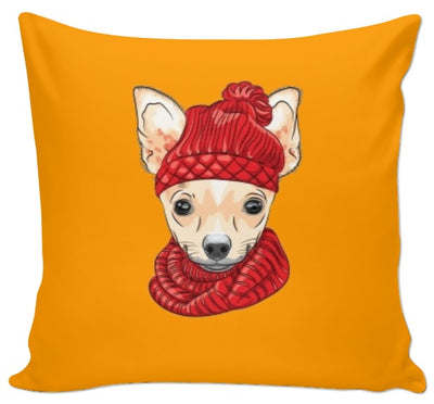 Tissu au mètre motif animal chien Chihuahua bonnet rouge rideau couette coussin