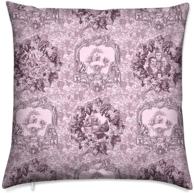 Toile de Jouy tissu au mètre rose rideau couette coussin sur mesure