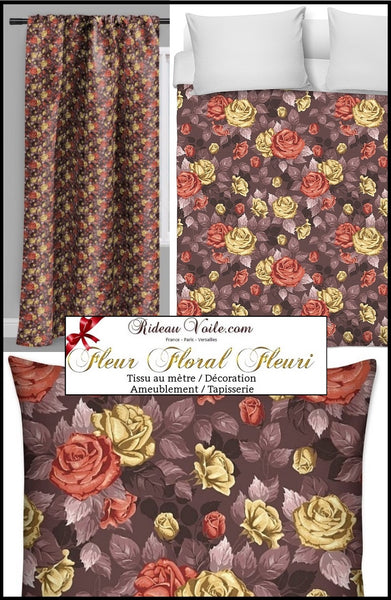 Tissu ameublement tapisserie motif imprimé fleurs mètre  flower curtain fabric meter upholstery furnishing Blumen Motivdruck Stoff Meter Vorhang mit Blumendruck Geblümte floral blumen rido Gardinen Vorhänge florales blomster gardin og møbelstof Rose tryk stof blomster tela cortina de estampado flores metros.