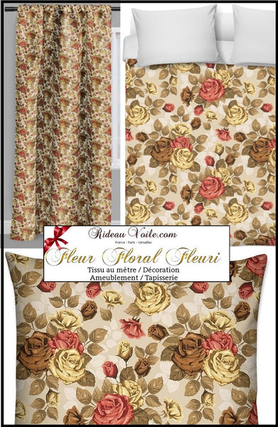 Tissu ameublement motif fleurs mètre flower curtain fabric meter upholstery furnishing Blumen Motivdruck Stoff Meter Vorhang mit Blumendruck Geblümte floral blumen rido Gardinen Vorhänge florales blomster gardin og møbelstof Rose tryk stof blomster tela cortina de estampado flores metros.