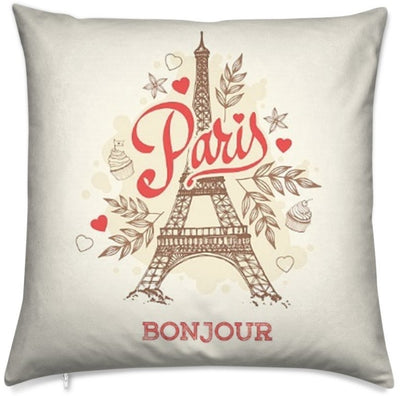 Tissu au mètre décoration motif Tour-Eiffel France rideau couette coussin fleur
