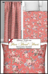 Déco rose florale tissu fleuri motif fleurs mètre rideau couette