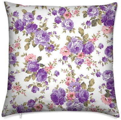 Tapisserie tissu liberty fleuri violet motif rétro ancien mètre rideau couette fleur Roses