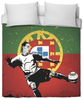 Tissu au mètre motif Foot Portugais ballon drapeau Football Portugal rideau coussin couette
