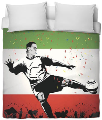 Tissu au mètre motif Foot Mexique ballon drapeau Football Mexico rideau coussin couette