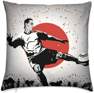 Tissu au mètre motif Foot Japon ballon drapeau Football Japonais rideau coussin couette