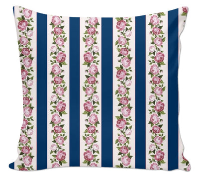 Tissu fleuri au mètre rideau couette coussin rayé rayures bleu fleur