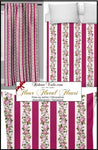 Tapisserie rayé framboise motif rayures fleuri tissu au mètre fleur