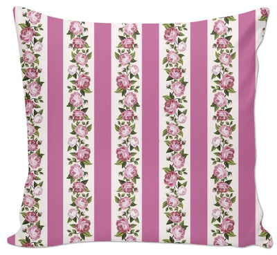 Tapisserie rayé vieux rose à motifs fleuris tissu rayures au mètre fleur