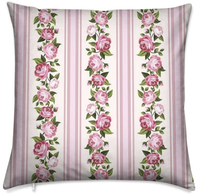 Tapisserie siège tissu au mètre rideau fleuris fleur de Roses rayé pastel 