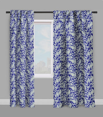 Fleurs Paisley cachemire tissu Toile de Jouy bleu au mètre rideau couette coussin