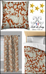 Motif fleurs Paisley cachemire tissu floral rouge Boutique Empire motif Toile de Jouy sur mesure Tissu ameublement au mètre ignifugé, occultant, voilage, rideau, couette. French fabric curtain drapes upholstery. Tela cortina. verhokangas. Tessuto per tende. Rido Stoff Riddoen.