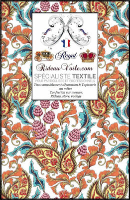 Collection Les Indiennes - Sari Paisley imprimé traditionnel Indien - Tissus disponibles au mètre pour la décoration d'intérieur/extérieur, tapisserie sièges et revêtement mural - Confection sur mesure.