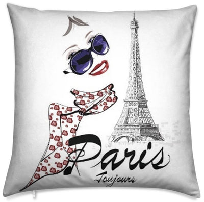 Tissu au mètre motif Tour-Eiffel Paris femme Parisienne foulard rideau couette coussin