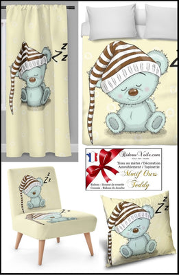 Chambre tissu motif Teddy pour bébé enfant rideau couette Tissu au mètre Ourson