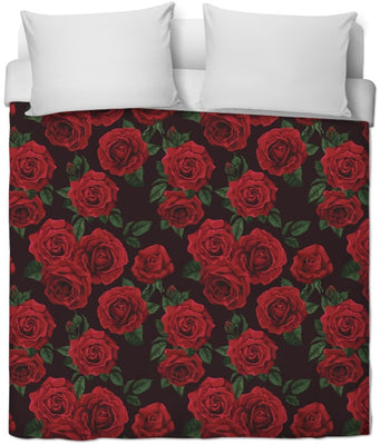 Fleurs de Roses rouge motif sur tissu au mètre rideau couette