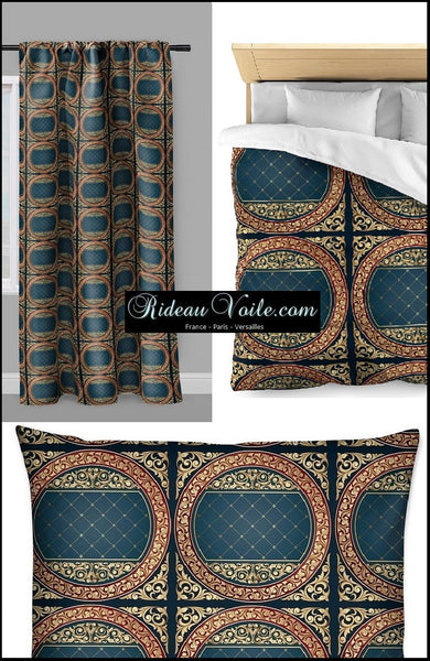 Tissu au mètre motif style Empire Baroque Renaissance ornement or florale