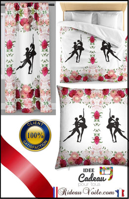 Tissu au mètre motif fleuri bouquet floral rideau danseuse étoile classique fleurs