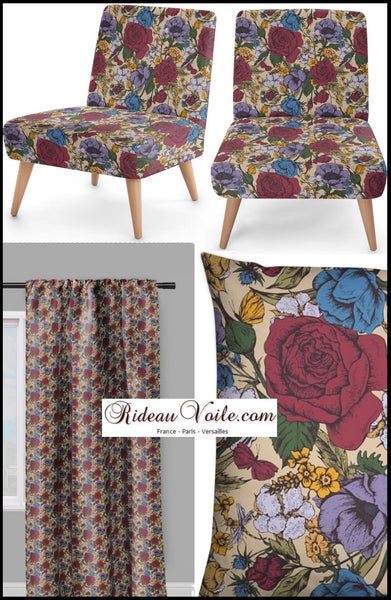 Boutique tissu ameublement tapisserie motif rideau imprimé fleurs fabrics flower patterns upholstery curtain drapes tapestry chair blommor gardin klädsel tyg klädselväv vid mätaren обивка тканью по счетчику ткань для штор с цветами tecido para cortina com flores