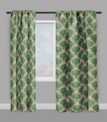Tissu au mètre vert fleur fleuri rideau couette coussin style Empire Baroque beige