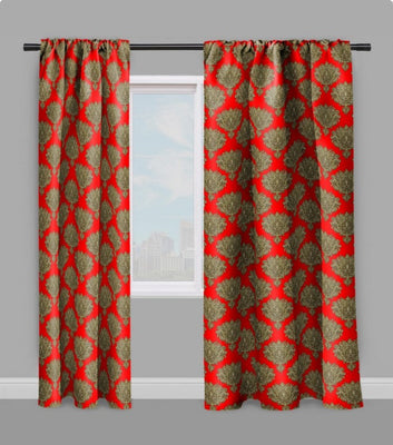 Tissu au mètre orange fleur fleuri rideau couette coussin Empire Baroque vert