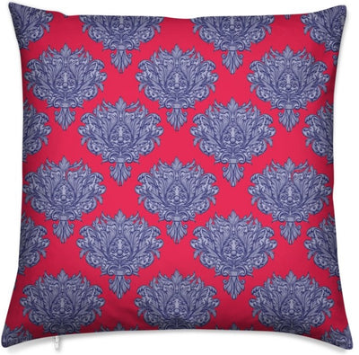Tissu rouge rideau couette coussin style Empire Baroque mètre motif fleur bleu