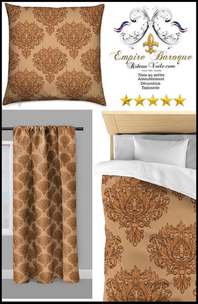 Tissu au mètre feuille fleur fleuri rideau couette coussin Empire Baroque