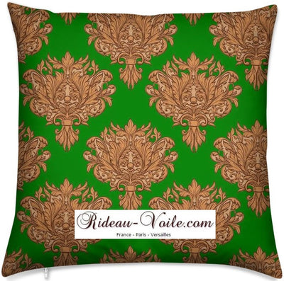 Tissu au mètre feuille fleur fleuri rideau couette coussin Empire Baroque vert