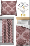 Tissu au mètre feuille fleur fleuri rideau couette coussin rouge Empire Baroque
