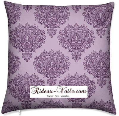 Tissu au mètre violet feuille fleur fleuri rideau couette coussin Empire Baroque