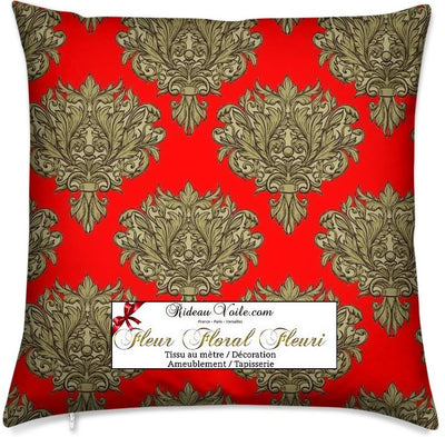 Tissu ameublement mètre rouge Baroque fabric meter print flower Tessuto barocco