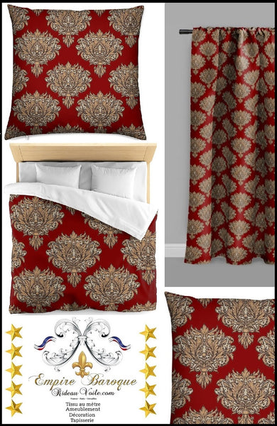 Tissu au mètre feuille fleur fleuri style Empire Baroque ameublement tapisserie