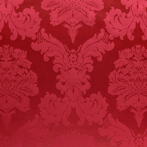 Tissu d'ameublement au mètre Jacquard Damasco Baroque rideau ROUGE vif