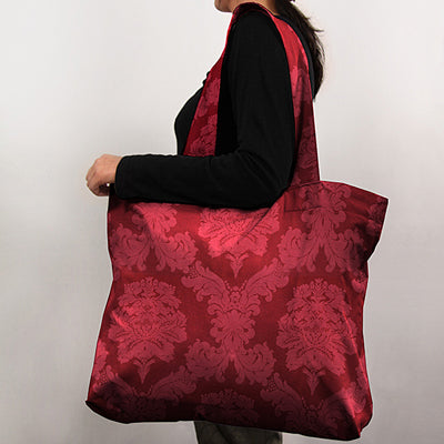 Tissu ameublement mètre jacquard DAMASCO Baroque rideau xtrento rouge vif
